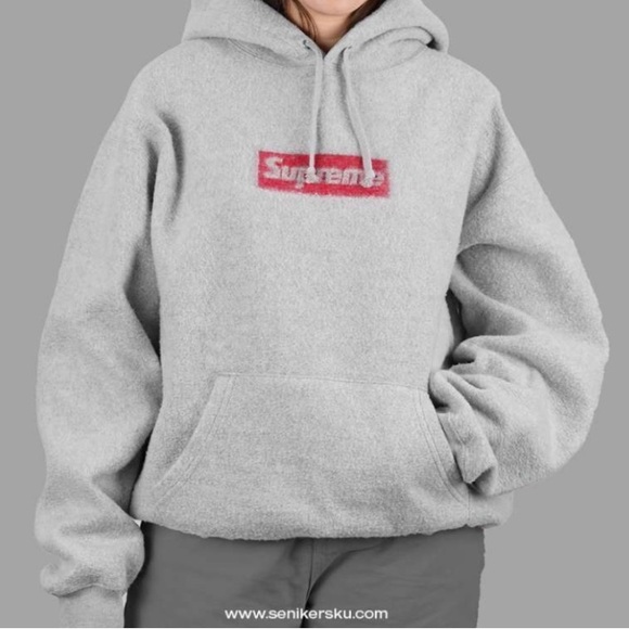 Supreme Box Logo Hoodie woman Medium Heather Gray Long Sleeve Pullover ⭐️⭐️ - Picture 15 of 16